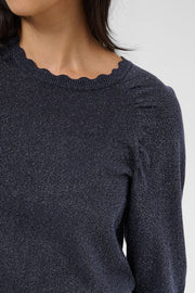 Part Two - Dot pullover - Navy with lurex