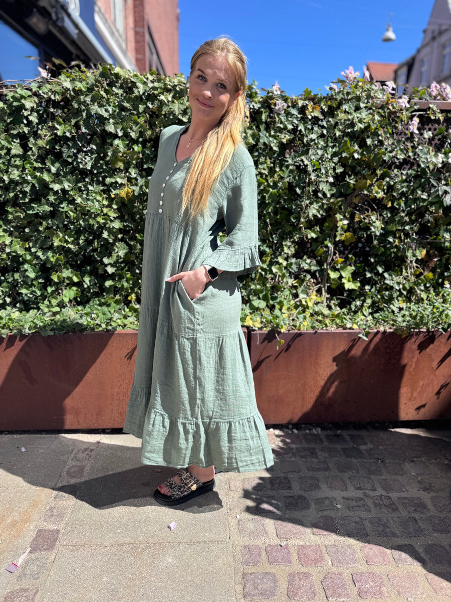 Live - Sorbet - Fontanelle long dress - Olive