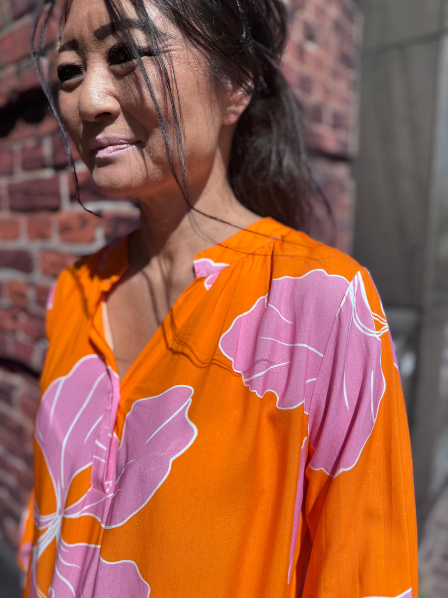 Boho love kjole - orange pink