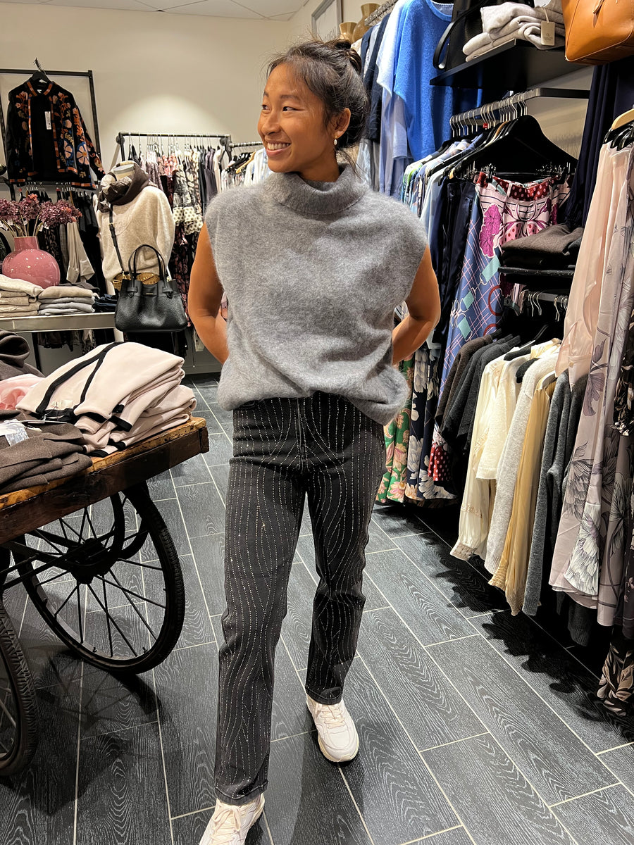 Isay - Genau Deco Jeans - N68 Greu w/stone