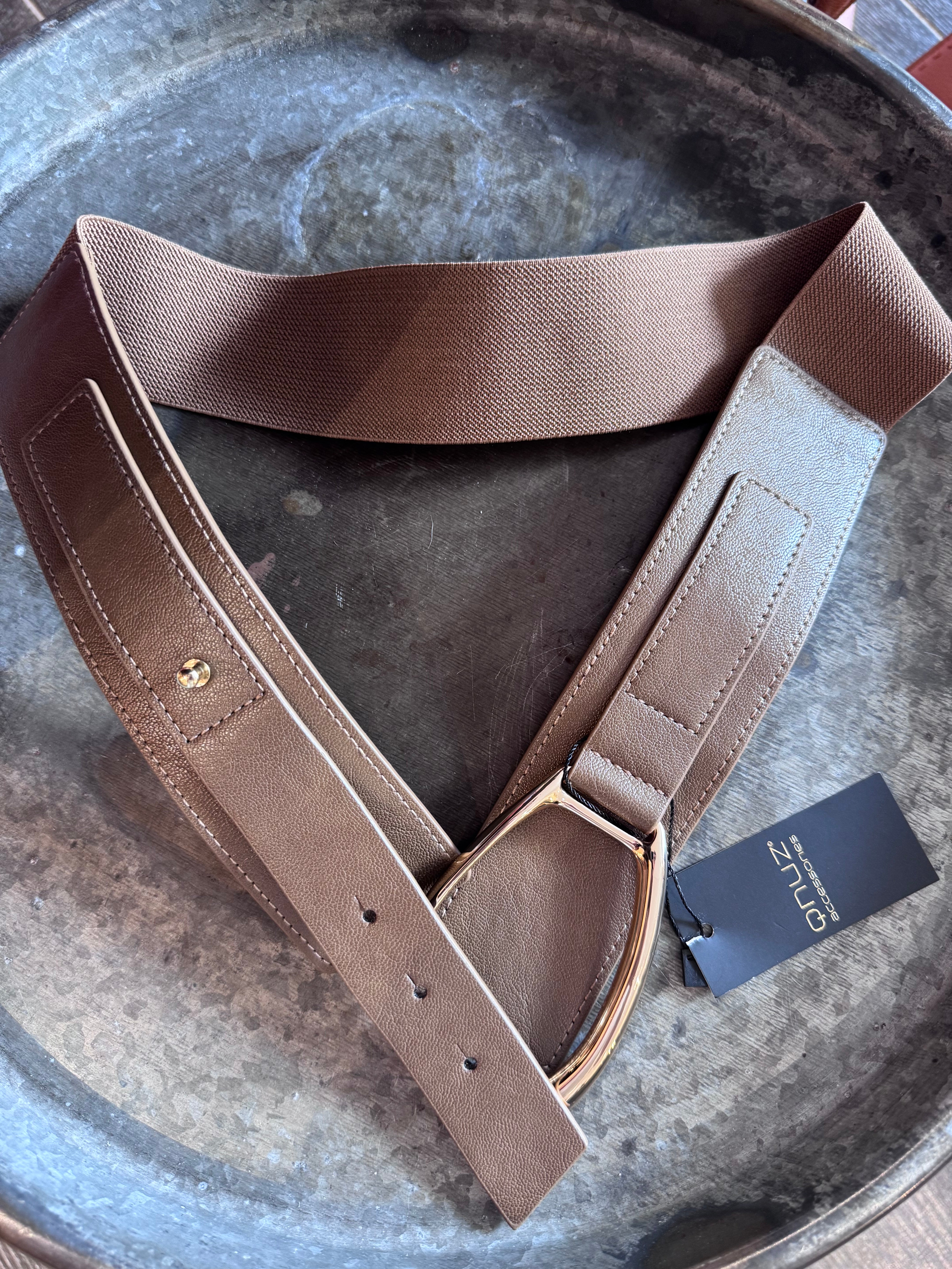 Qnuz - Elastic belt - Marron
