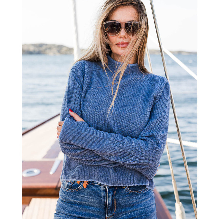 Hést - Eli rib sweater - Blue Melange