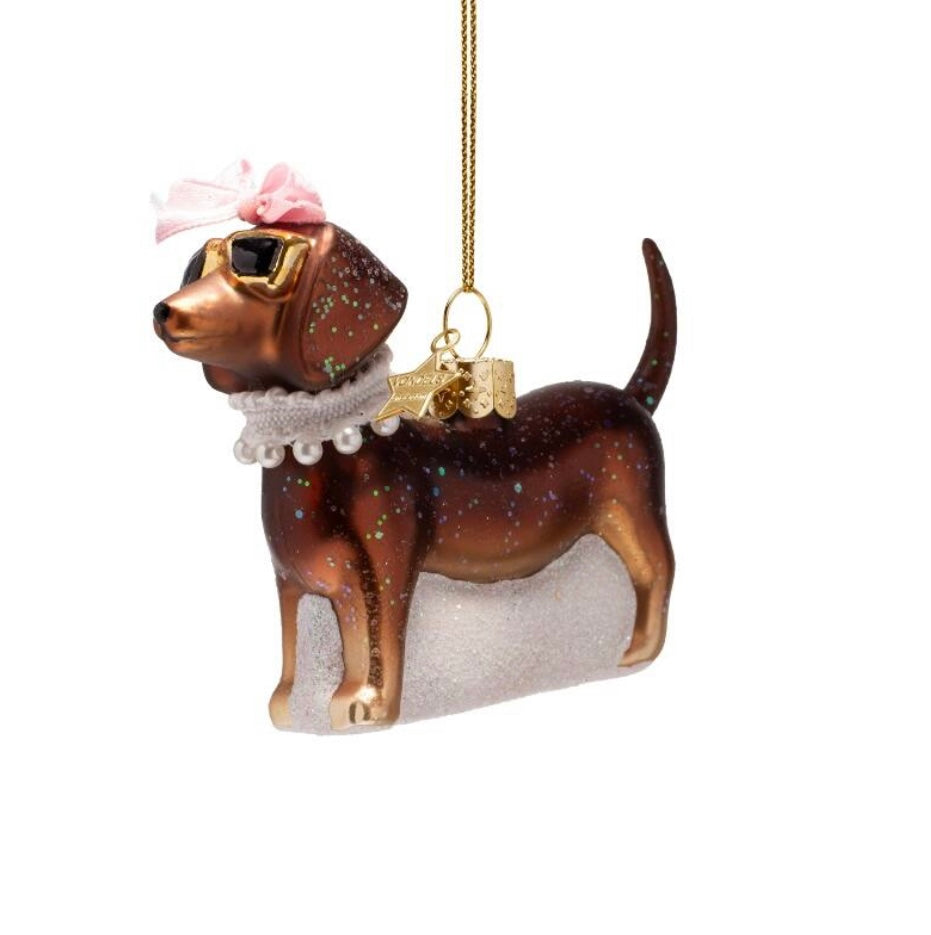 Vondels - Brun hund med perler