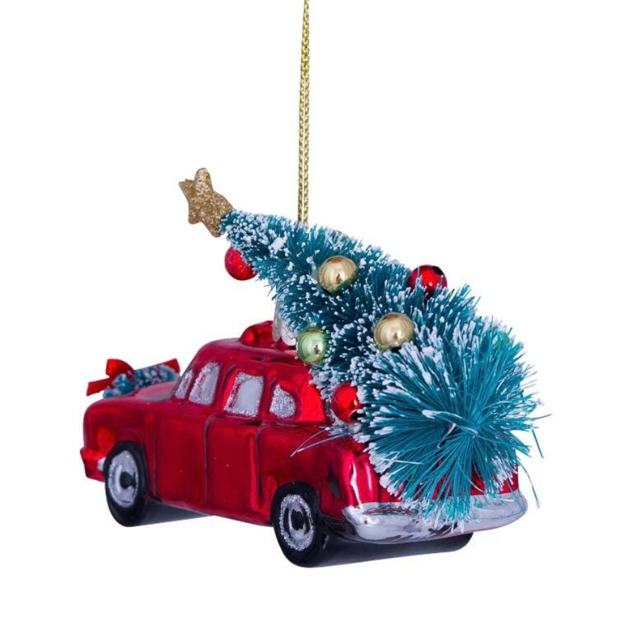 Vondels - rød bil med juletræ