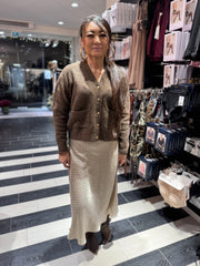 Qnuz - Satin Skirt - Beige