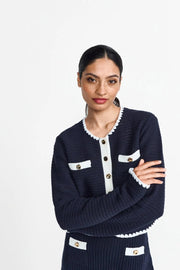 Rich & Royal - Knit jacket - midnight blue
