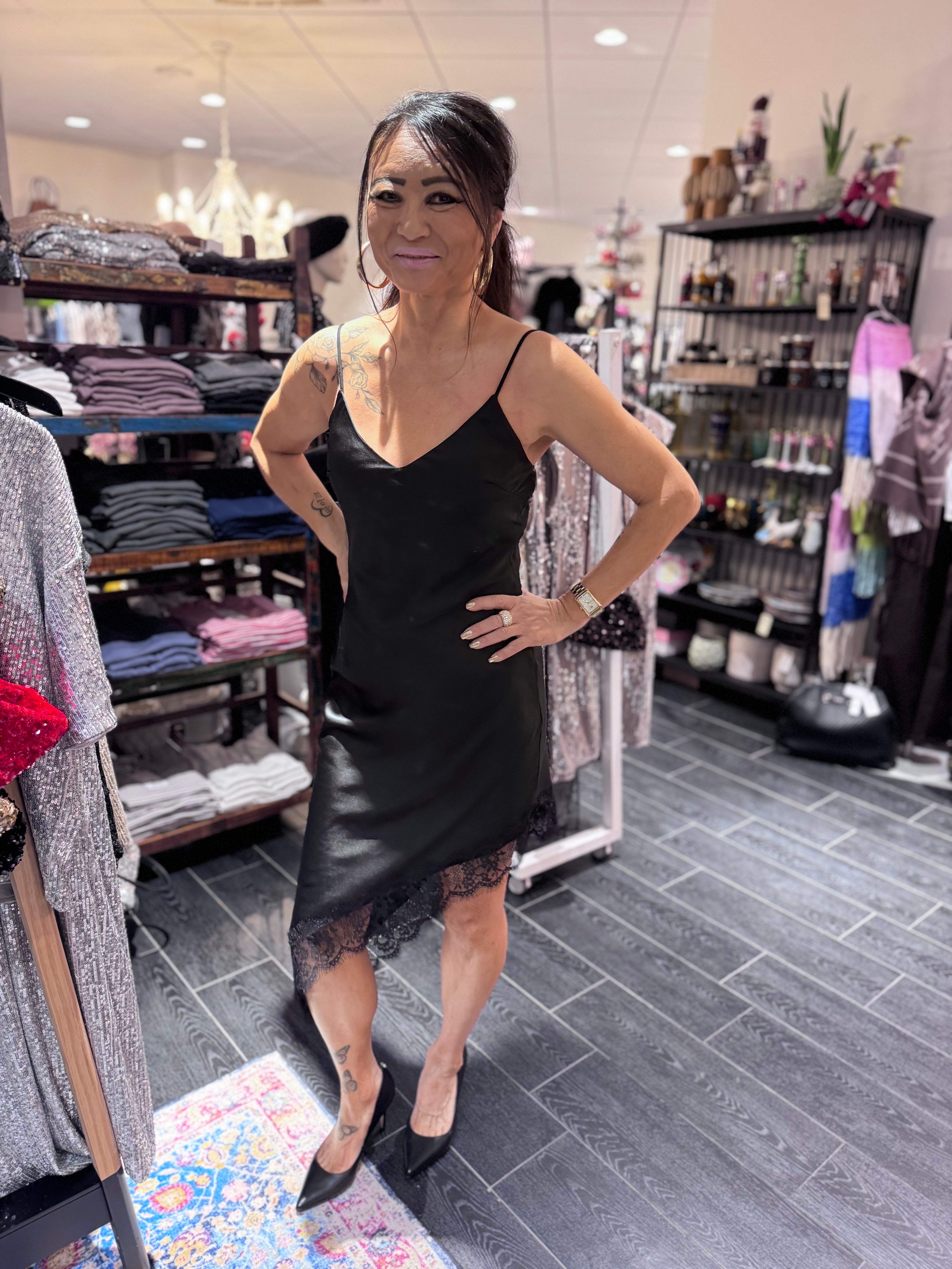 Lecoco - Liliana chemise kjole - Sort