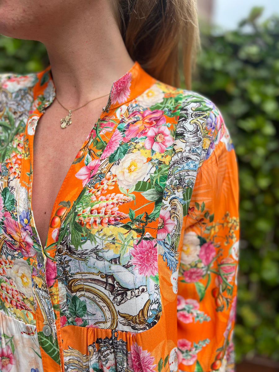 Qnuz - Mix dress - Orange