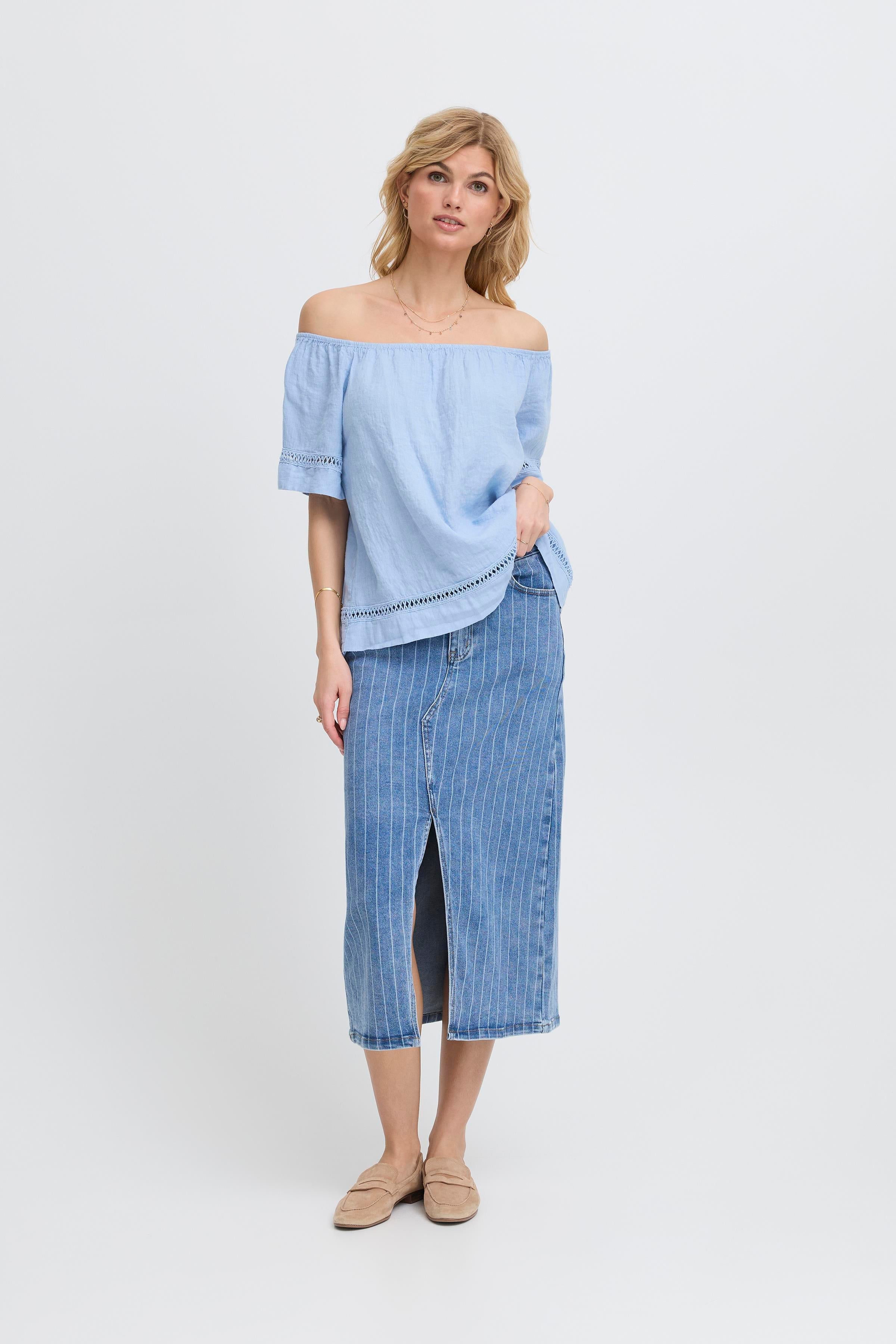 Sorbet - Fontanelle bluse  - lys blå