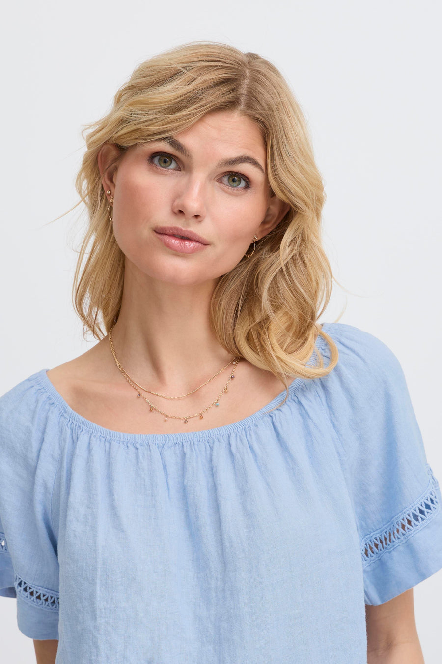 Sorbet - Fontanelle bluse  - lys blå