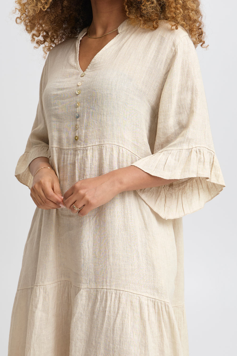 Live - Sorbet - Fontanelle long dress - Sand