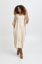 Live - Sorbet - Fontanelle long dress - Sand