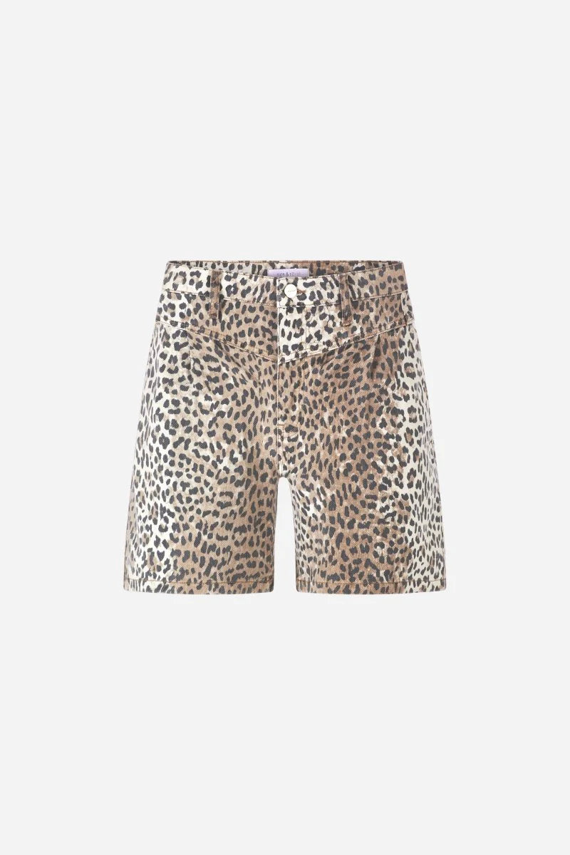 Rich and Royal - Leopard print denim shorts