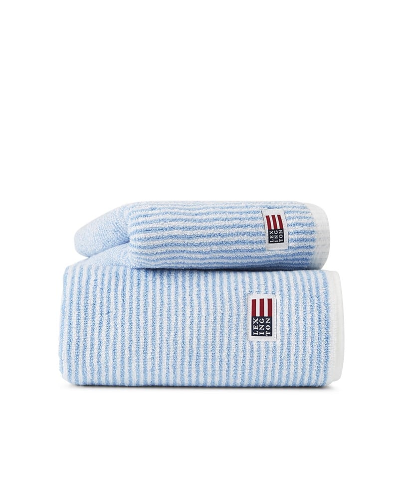 Lexington - White/bue stribe Towel - 50x70