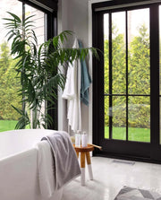 Lexington - White/grey stribe Towel - 50x70