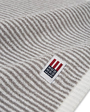 Lexington - White/grey stribe Towel - 70x130