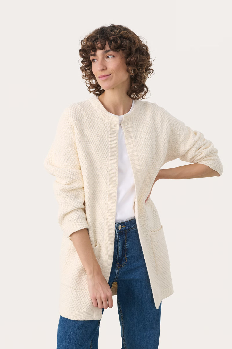 Part Two - Niya cardigan - Rå hvid