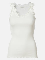 Rosemunde - Babette silk u-neck top - white