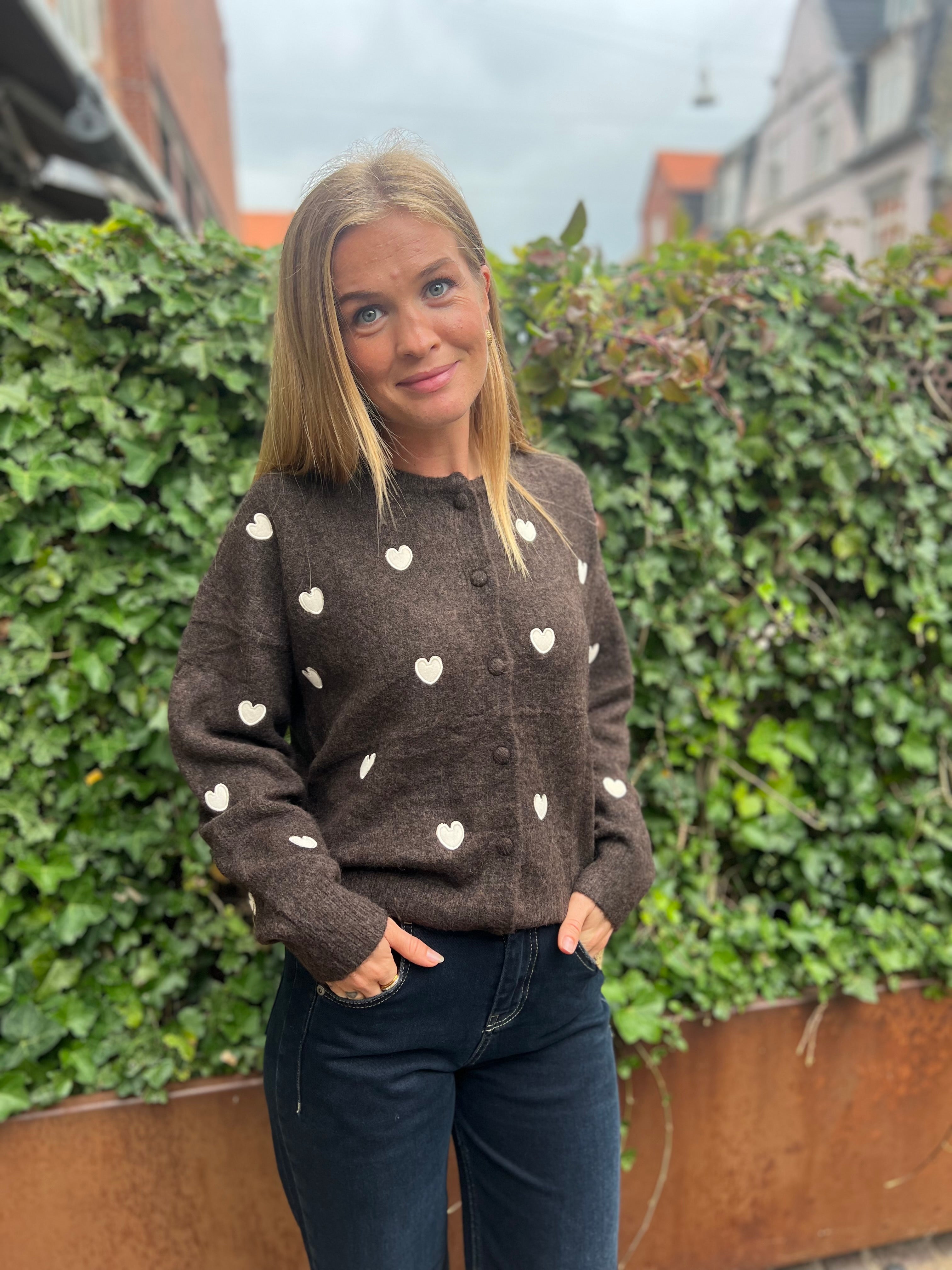 Boho - Hjerte cardigan - Brown