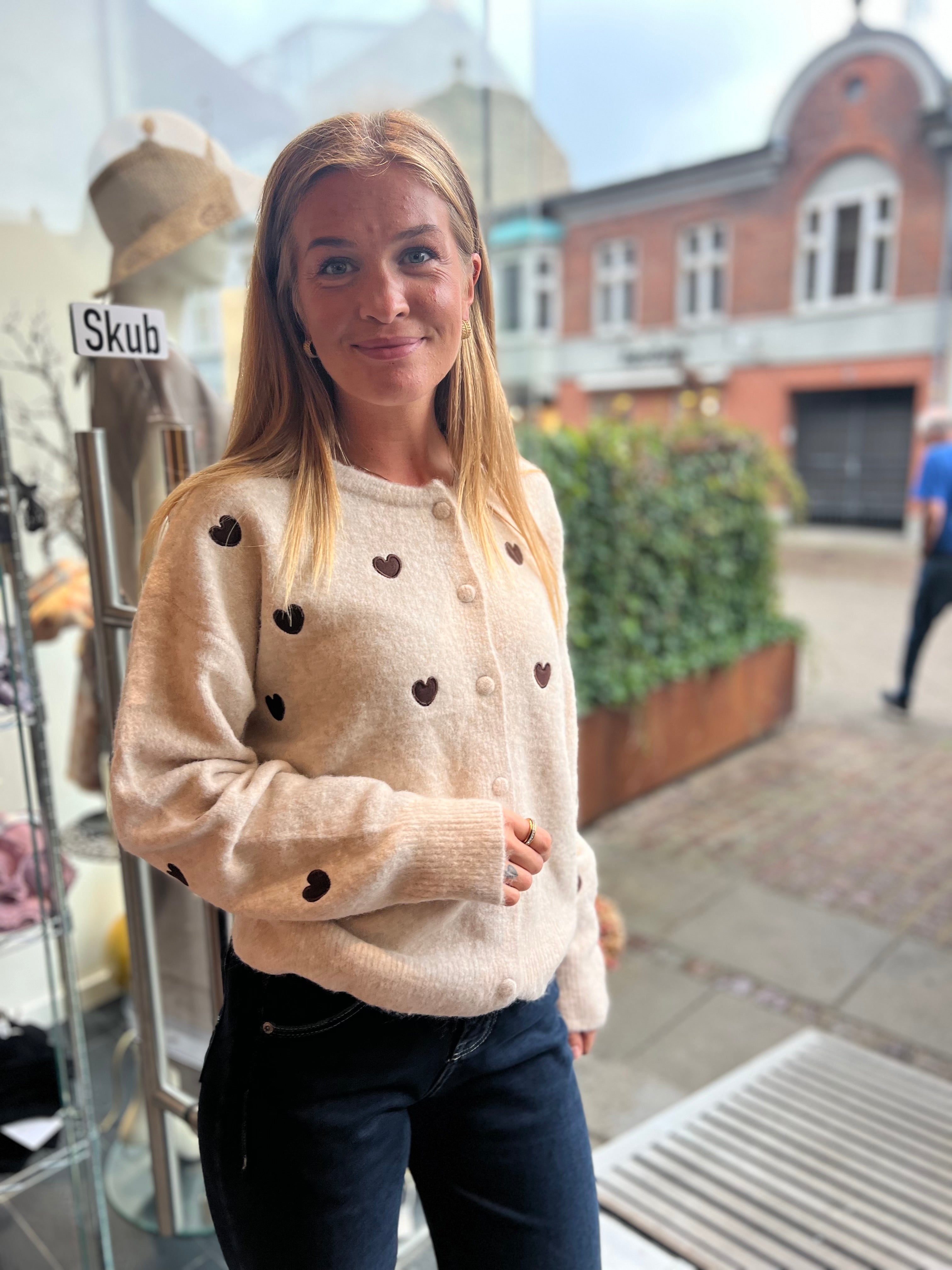 Boho - Hjerte cardigan - Beige