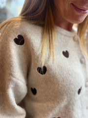 Boho - Hjerte cardigan - Beige