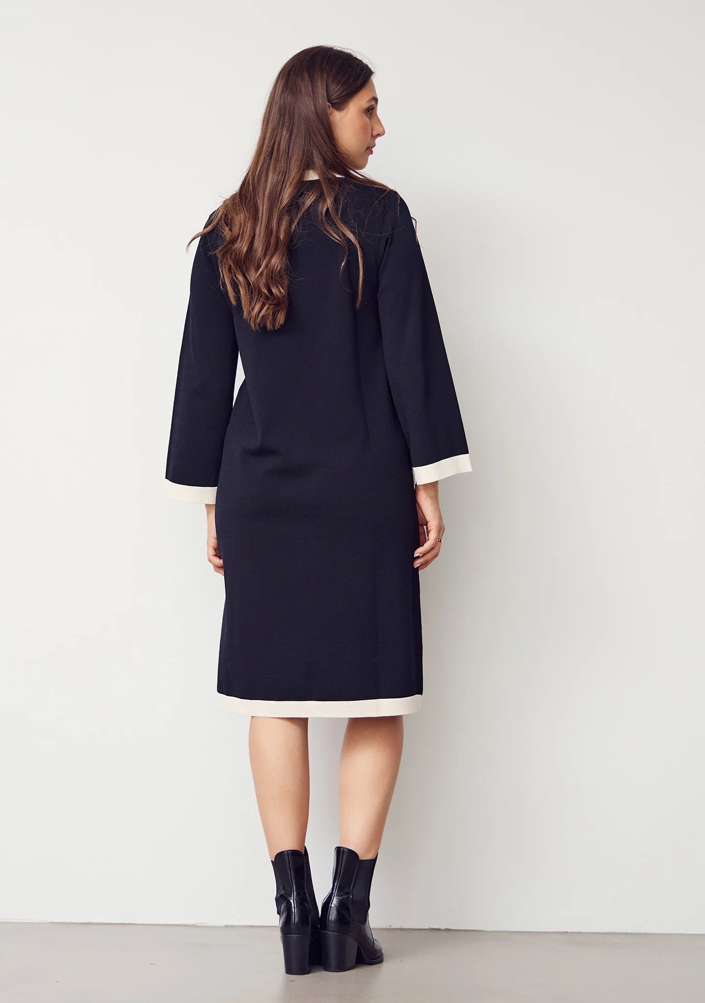Isay - Jena knit dress - black/cream