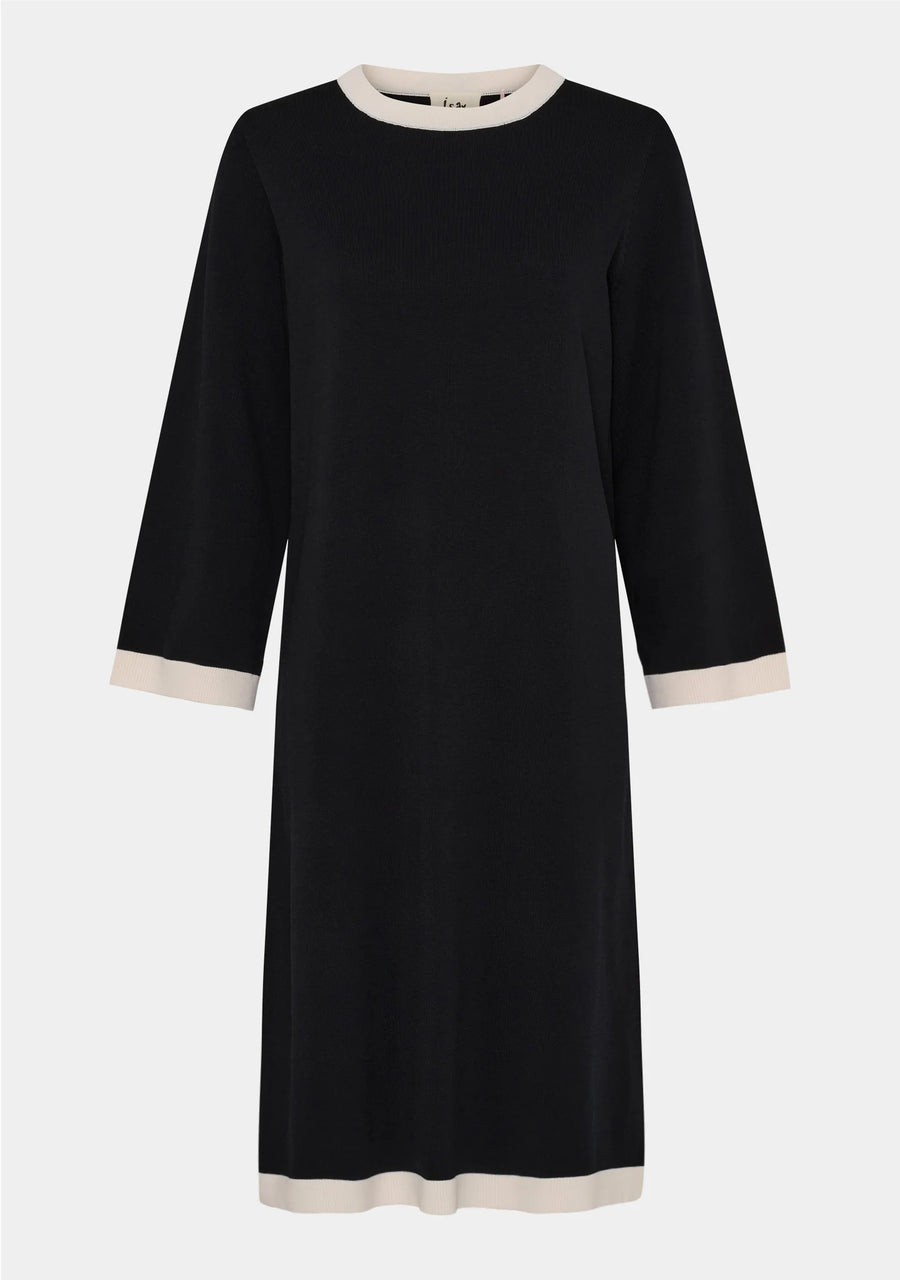 Isay - Jena knit dress - black/cream