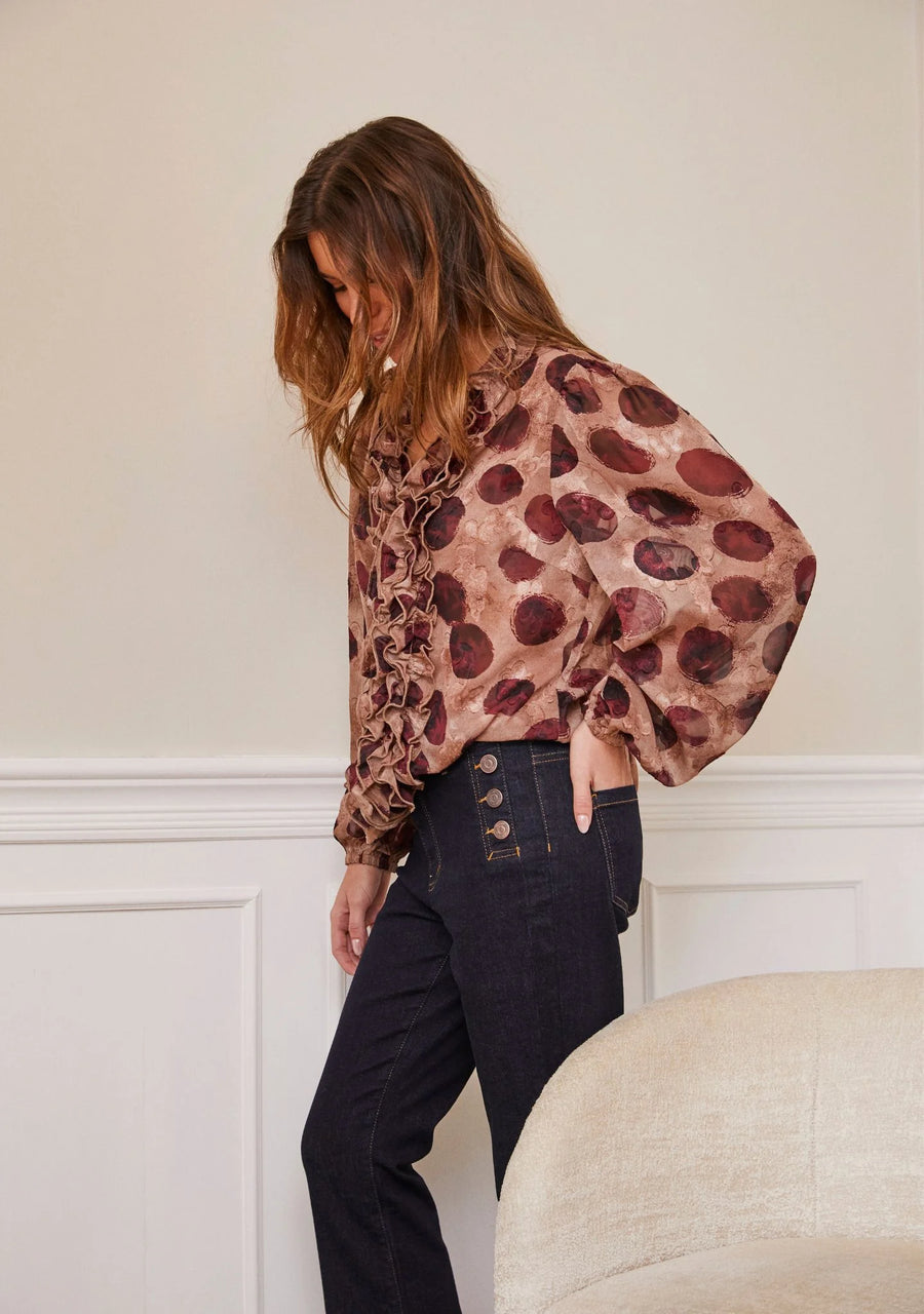 Isay - Vibse ruffle blouse - wine