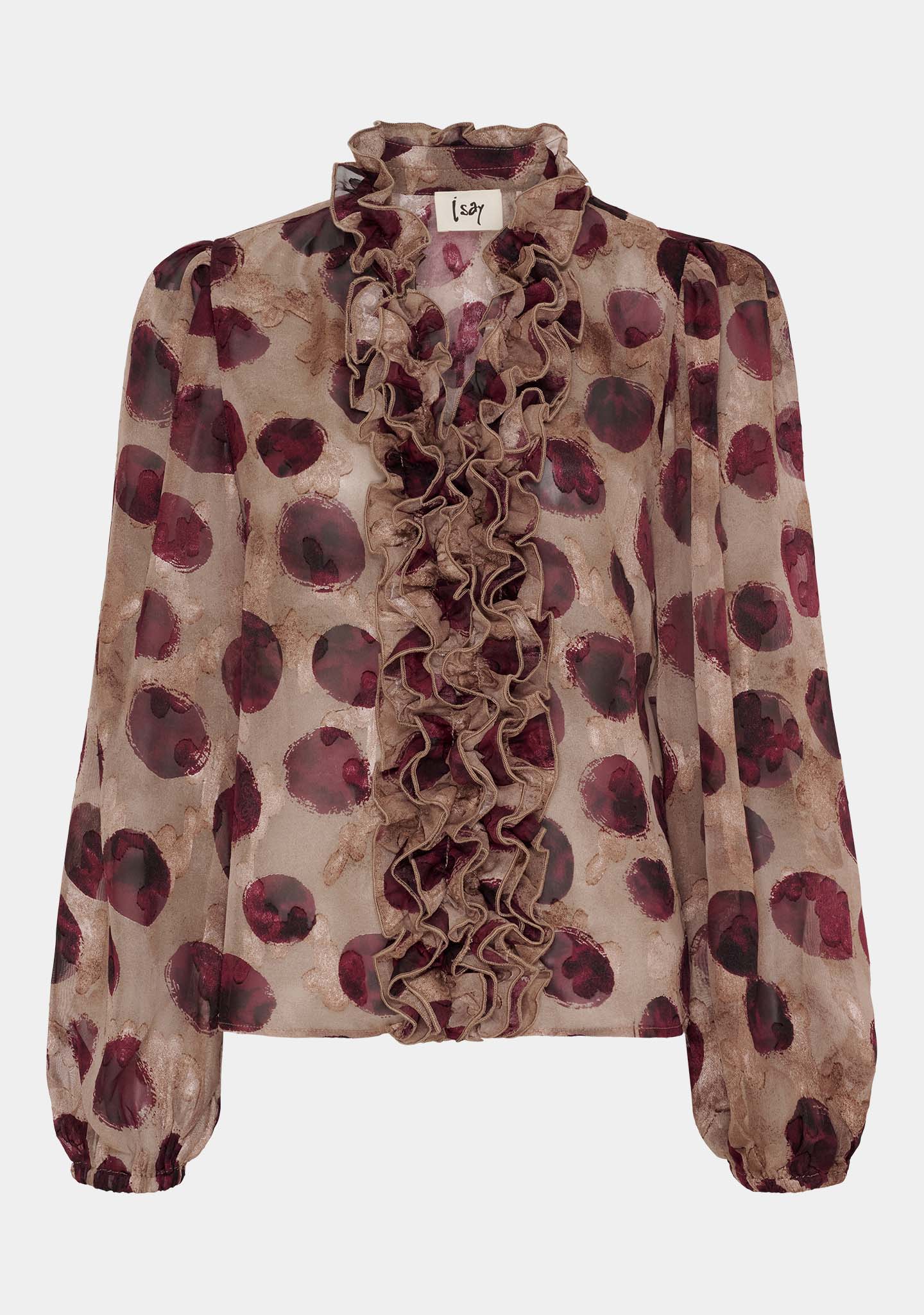 Isay - Vibse ruffle blouse - wine