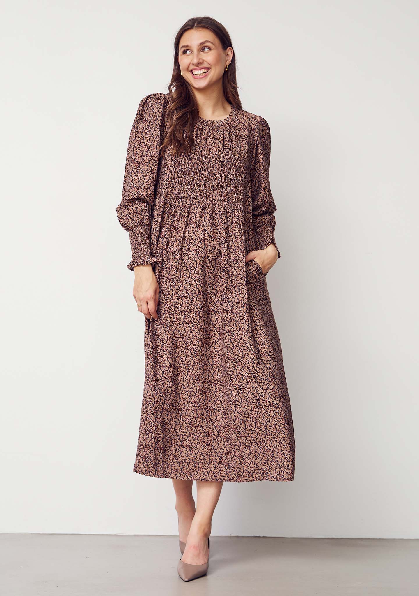 Isay - Ane smock dress - Wine flower