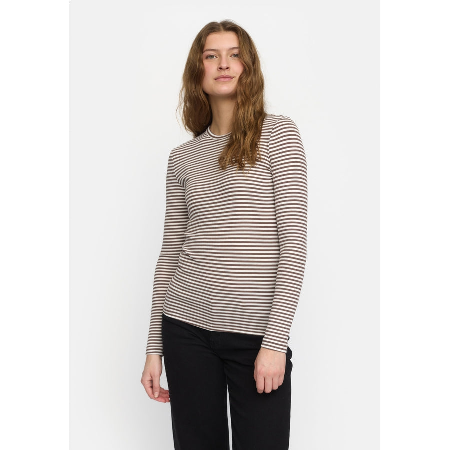 Soft Rebels - Fenja Stripe bluse - Coffee