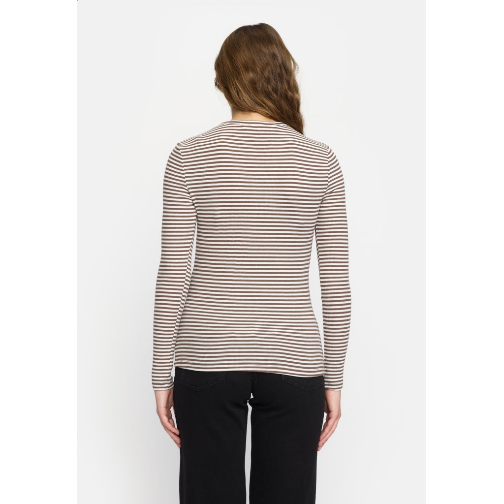 Soft Rebels - Fenja Stripe bluse - Coffee