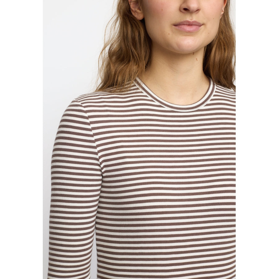 Soft Rebels - Fenja Stripe bluse - Coffee