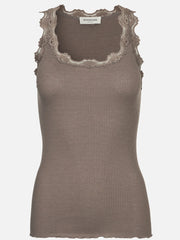Rosemunde - Babette silk u-neck top - Falcon