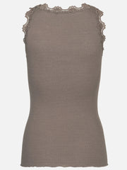 Rosemunde - Babette silk u-neck top - Falcon