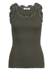 Rosemunde - Babette silk u-neck top - Forrest night