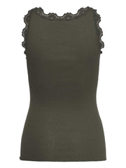 Rosemunde - Babette silk u-neck top - Forrest night