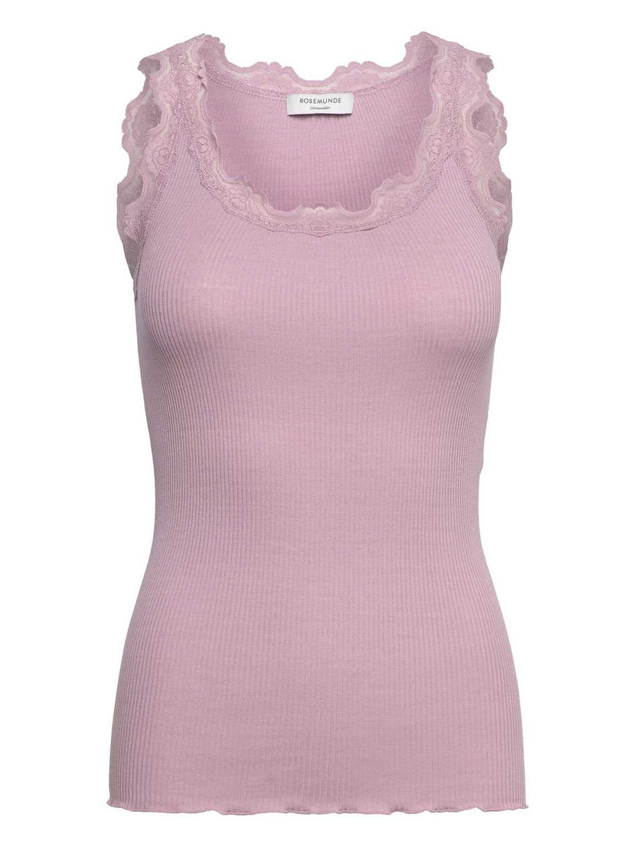 Rosemunde - Babette silk u-neck top - Dawn pink