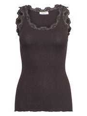 Rosemunde - Babette silk u-neck top - Ganache