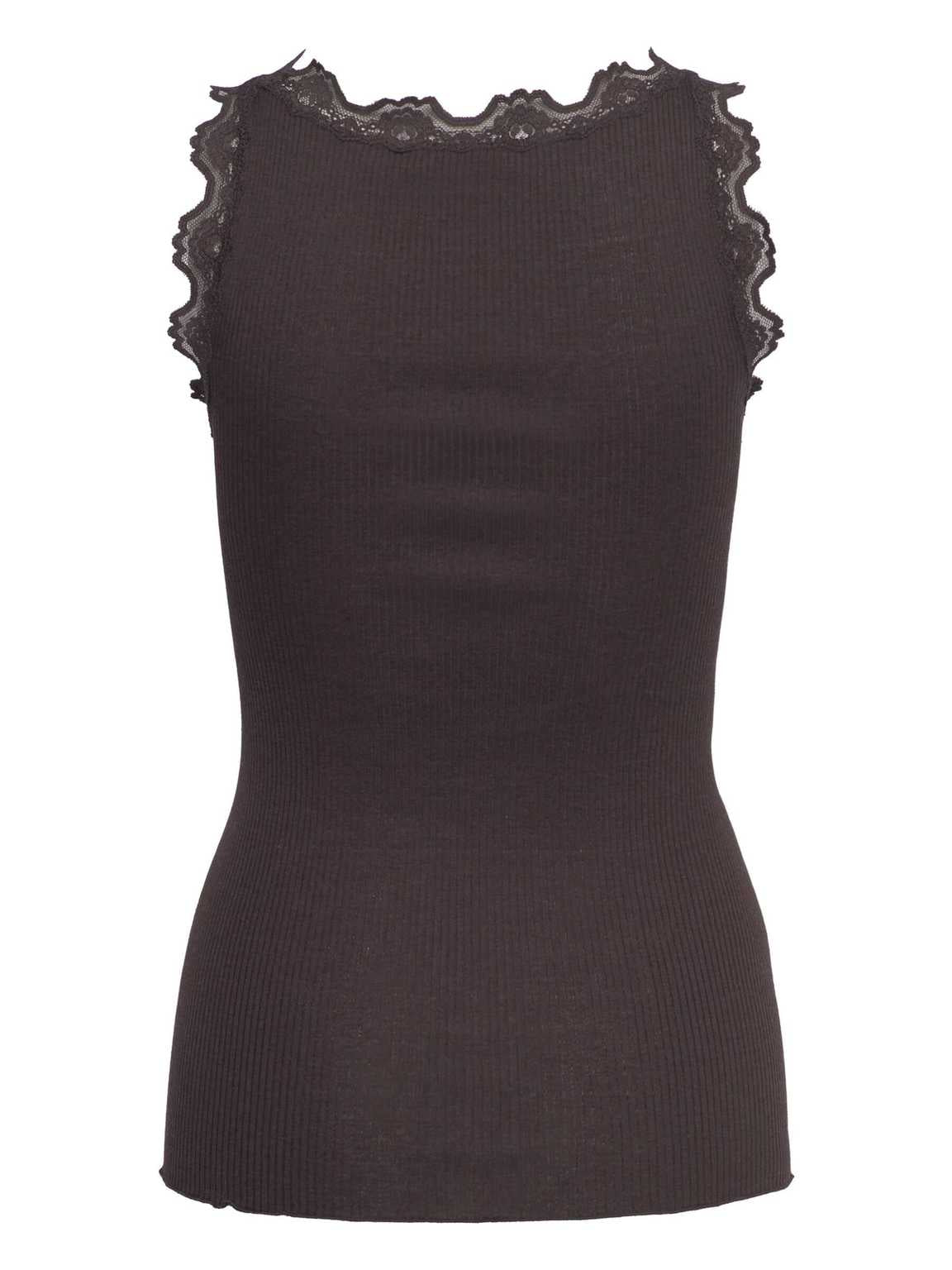 Rosemunde - Babette silk u-neck top - Ganache
