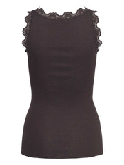 Rosemunde - Babette silk u-neck top - Ganache