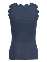 Rosemunde - Babette silk u-neck top - Insignia blue