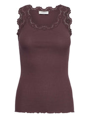 Rosemunde - Babette silk u-neck top - fudge