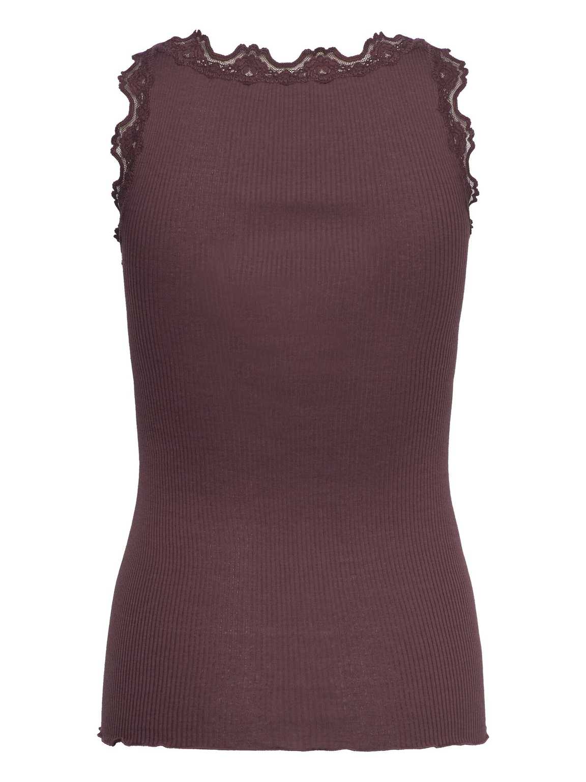 Rosemunde - Babette silk u-neck top - fudge