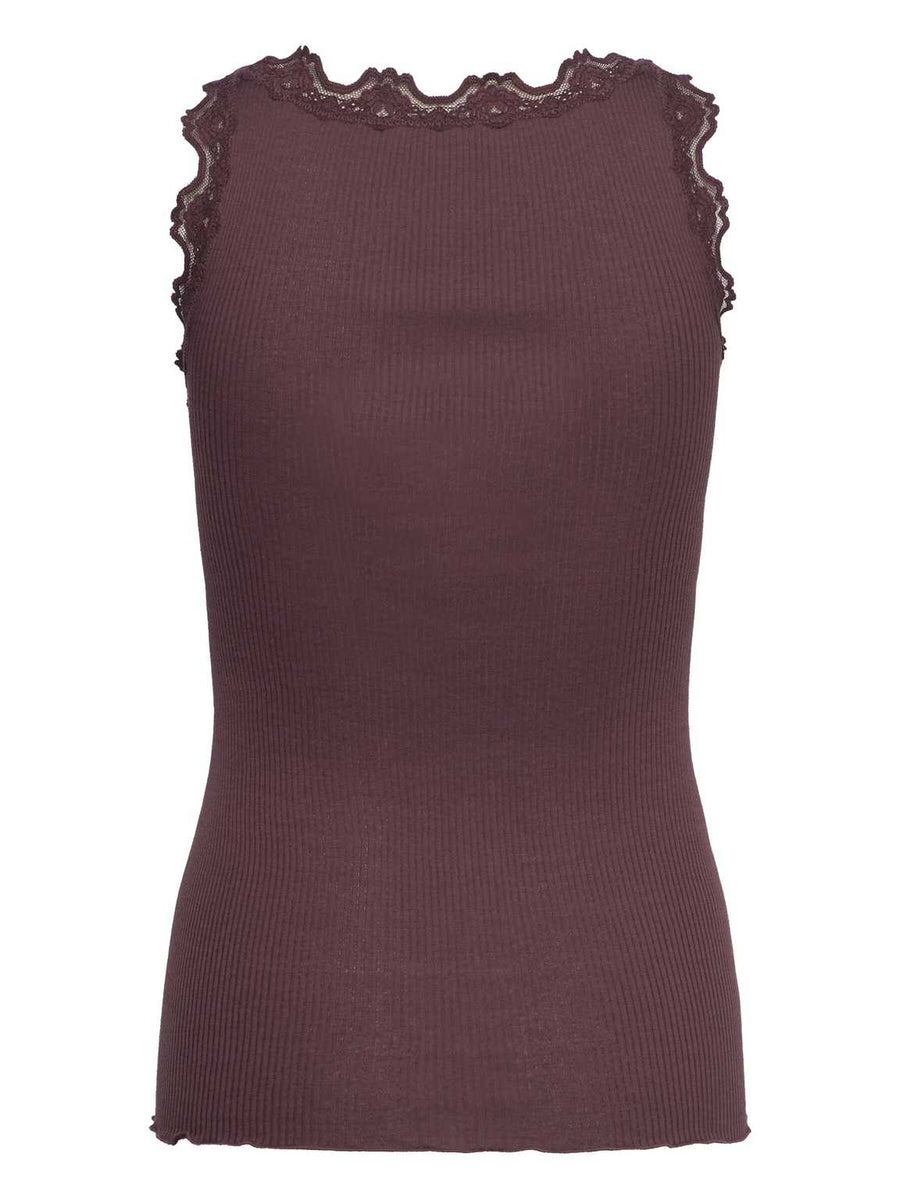 Rosemunde - Babette silk u-neck top - fudge