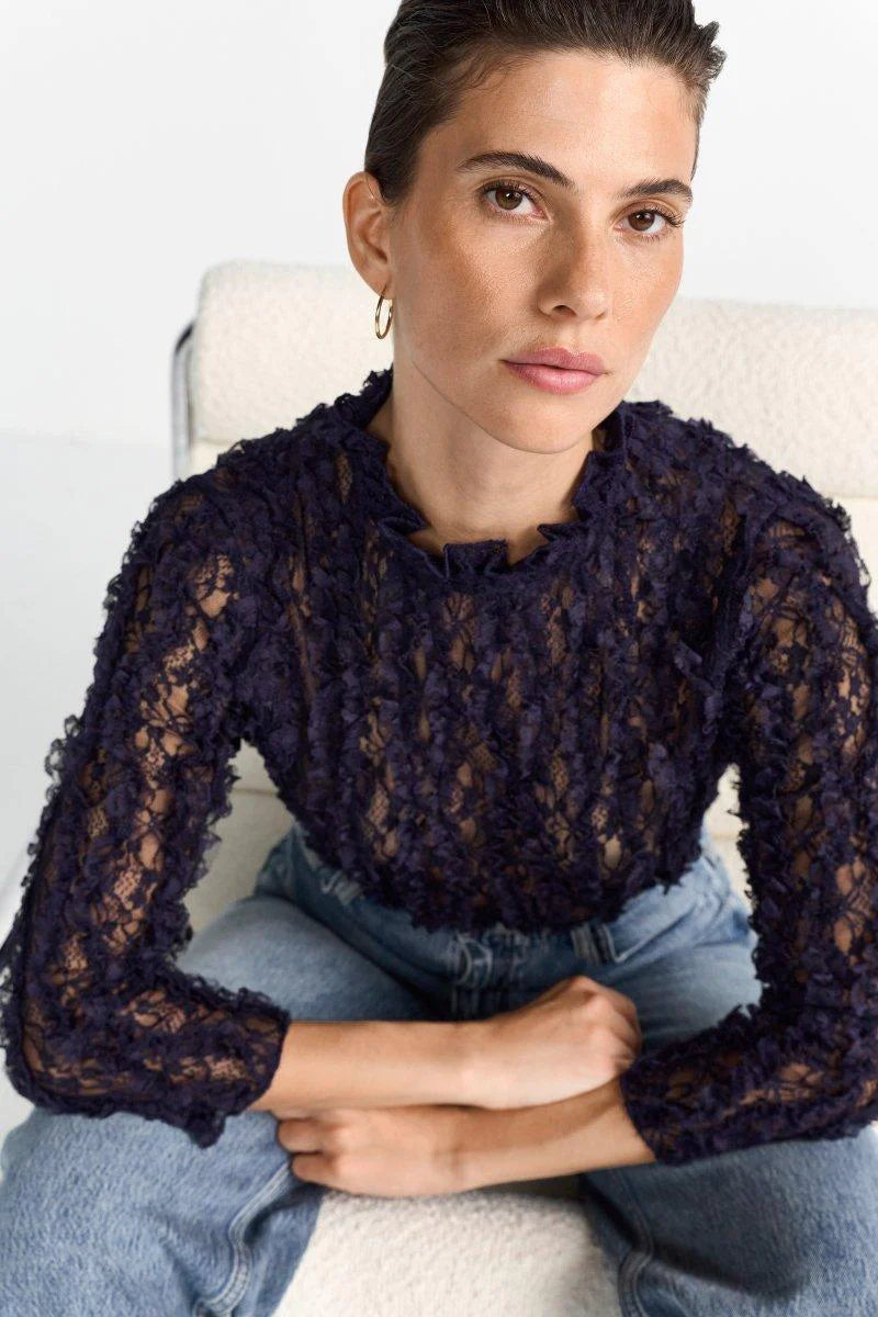 RIch&Royal - Lace Blouse - Midnight blue