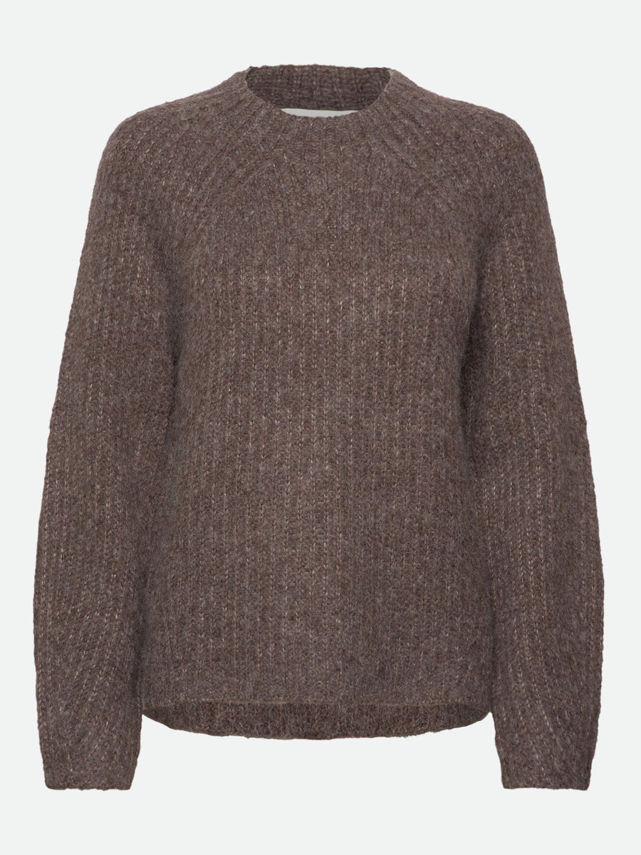 Rosemunde- Tulip wool knit pullover - Brown grey