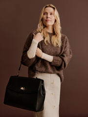 Rosemunde- Tulip wool knit pullover - Brown grey