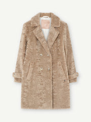 Gustav - Galia fake fur coat - Sandstone