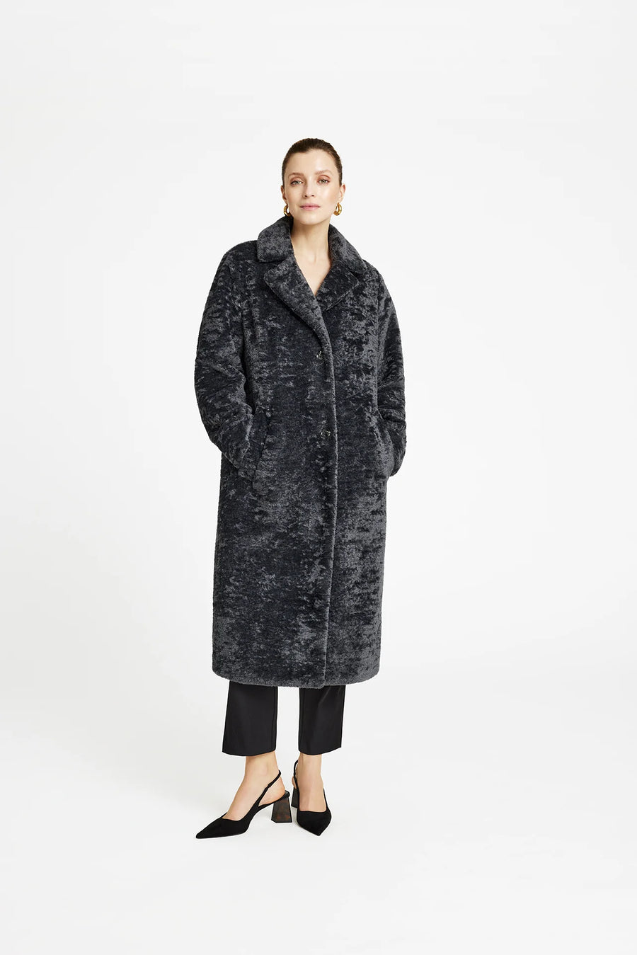 Gustav - Galia fake fur coat - grey